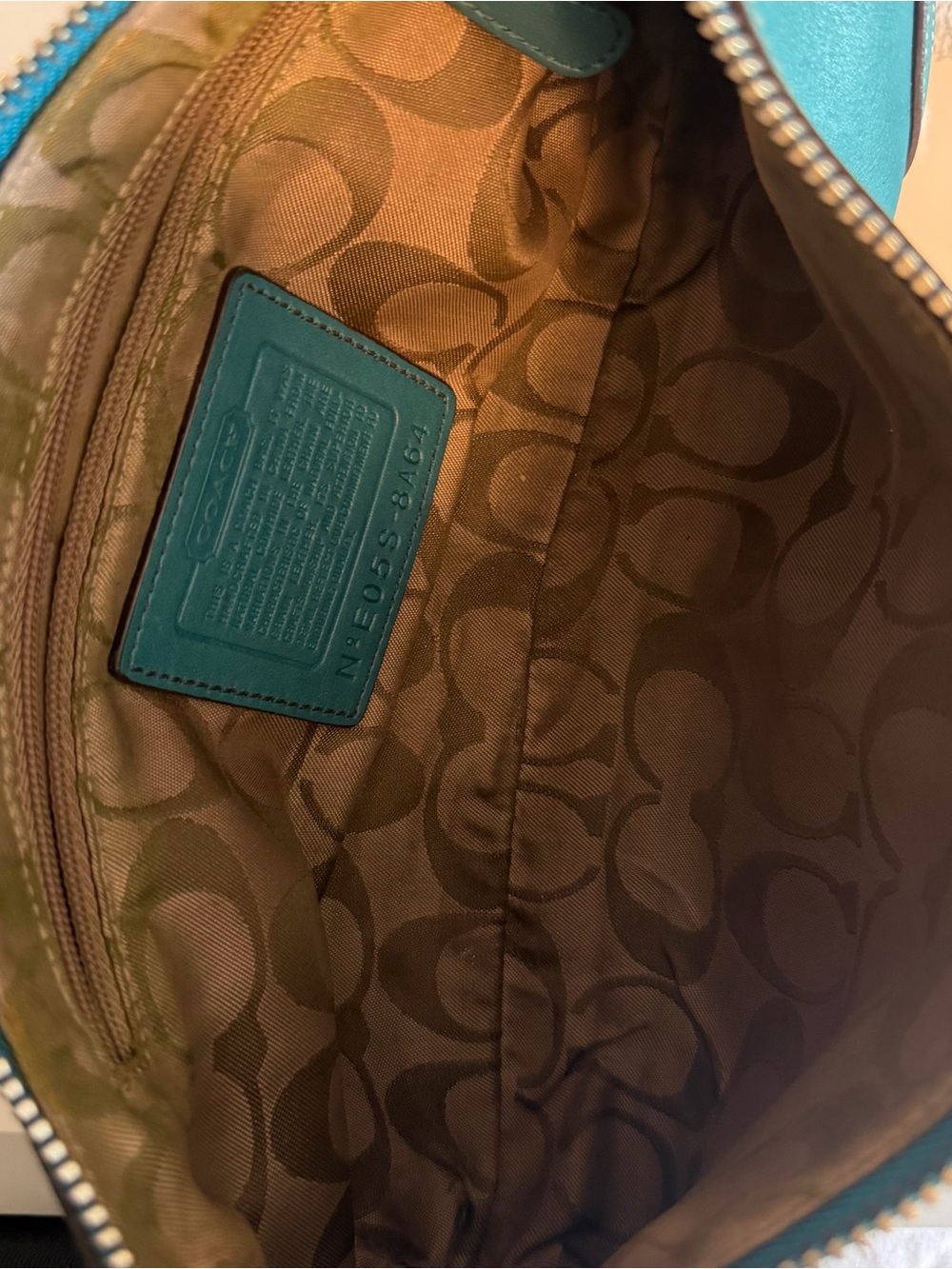 Coach Vintage Hamptons Demi Baguette Shoulder Bag Teal Leather - Picture 11 of 11